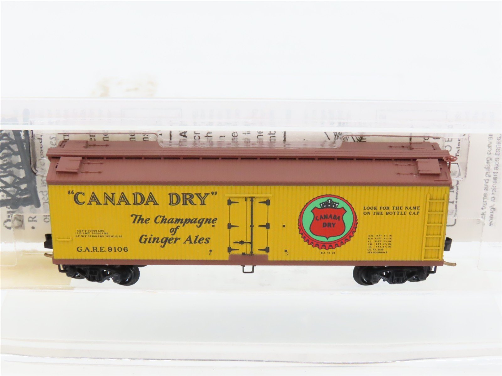 N Scale Micro-Trains MTL 49190 GARE Canada Dry Ginger Ale 40' Wood Reefer #9106