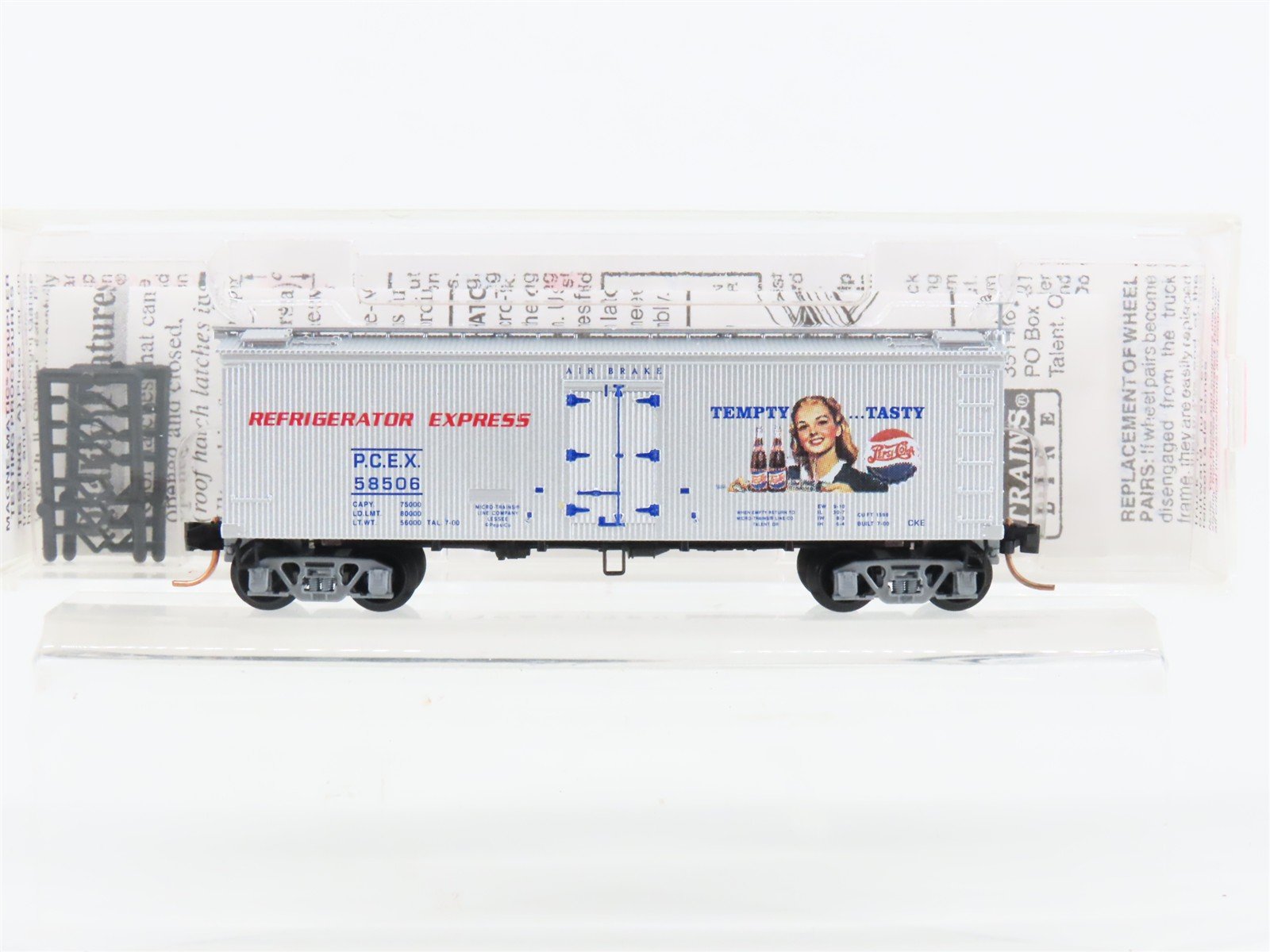 N Micro-Trains MTL 58560 PCEX Pepsi Cola "Tempty...Tasty" 36' Ice Reefer #58506