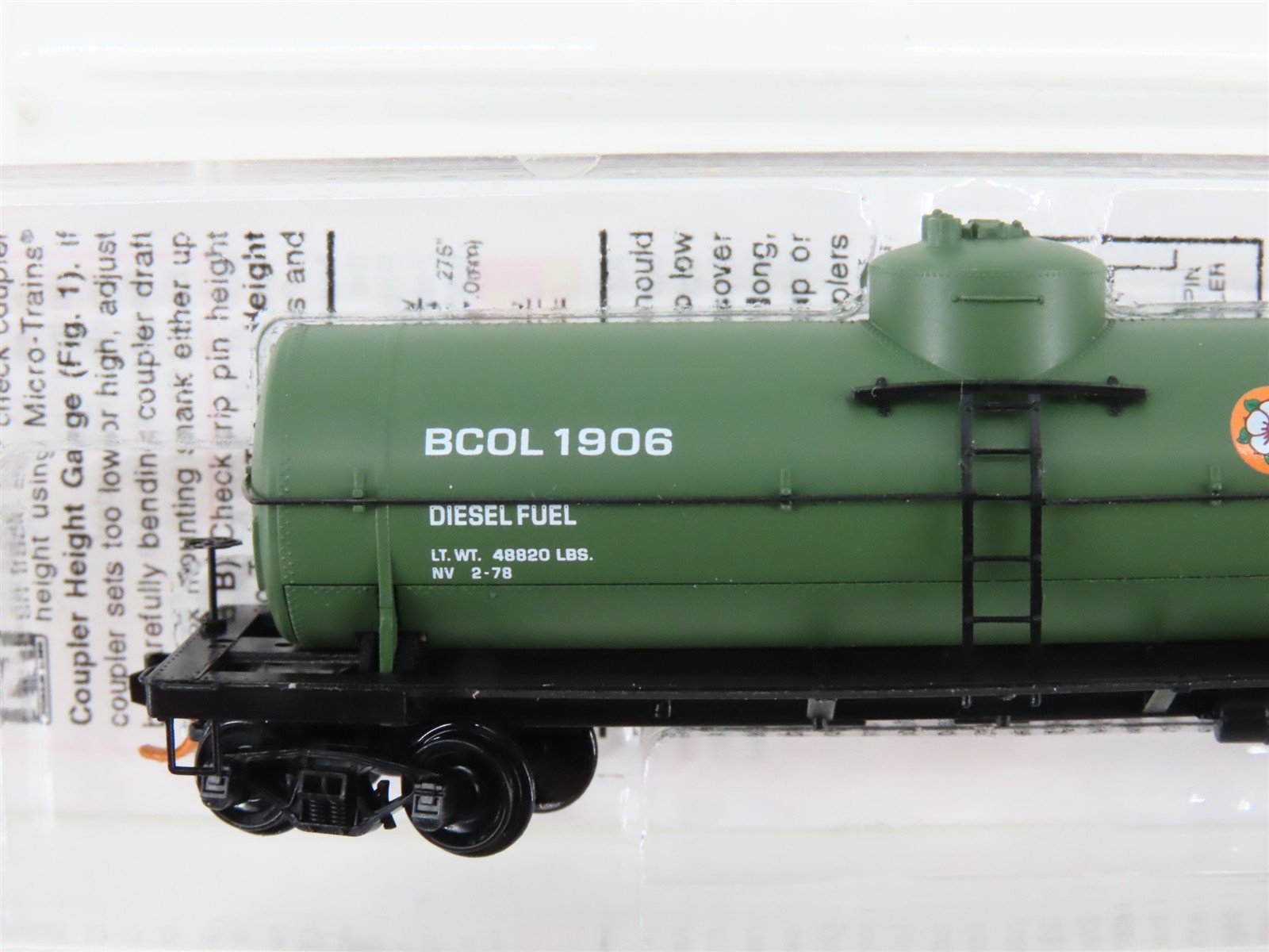 N Micro-Trains MTL 06500530 BCOL British Columbia Single Dome Tank Car #1906