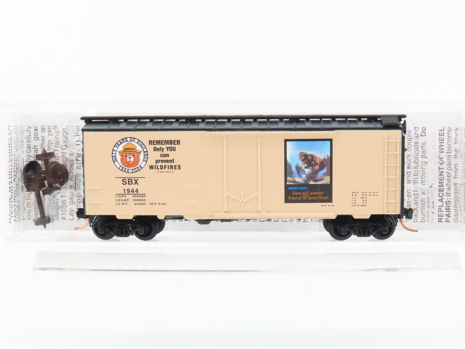 N Micro-Trains MTL 21480 SBX Smokey Bear Sixty Years of Vigilance Box Car #1944