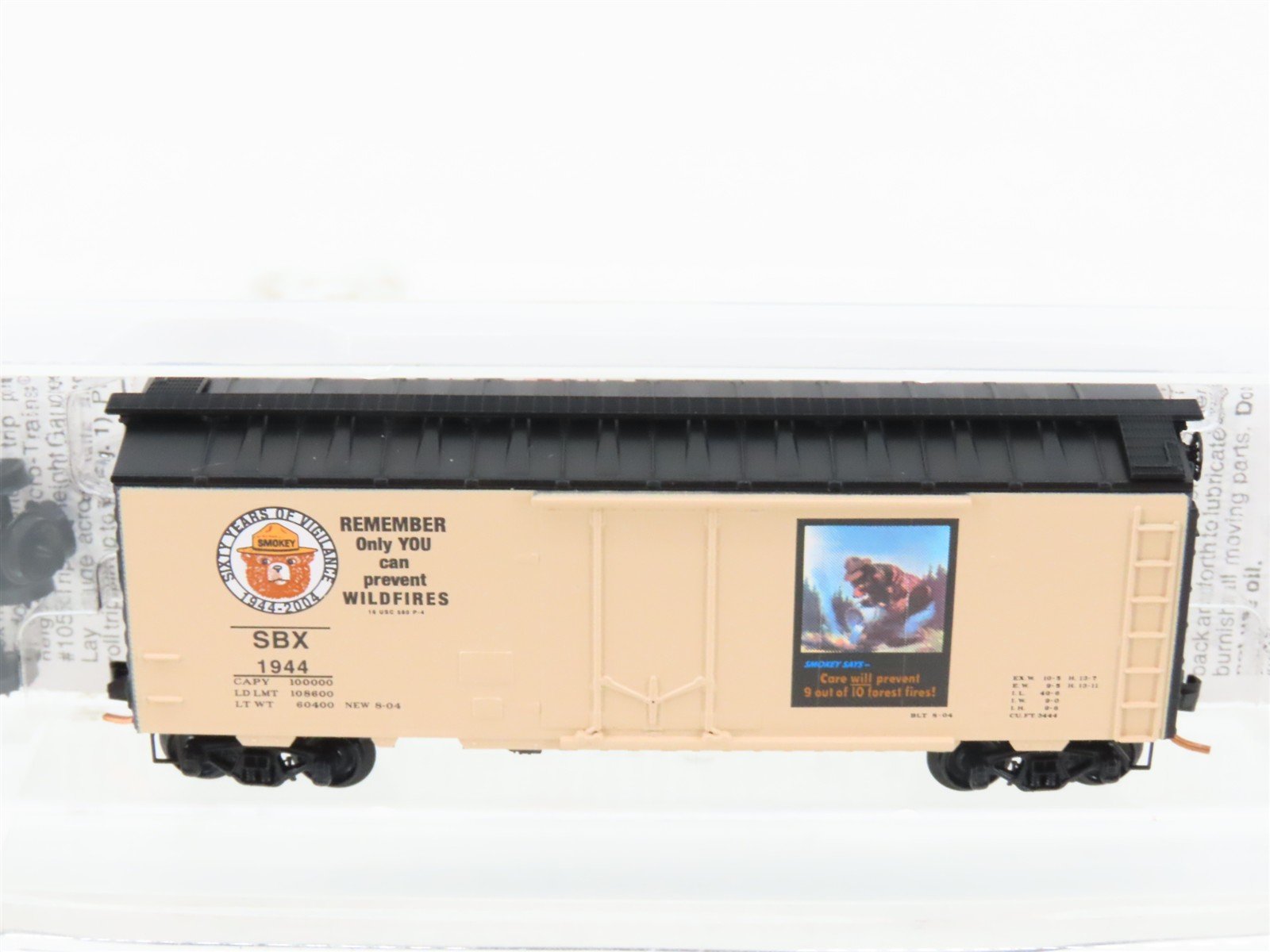 N Micro-Trains MTL 21480 SBX Smokey Bear Sixty Years of Vigilance Box Car #1944
