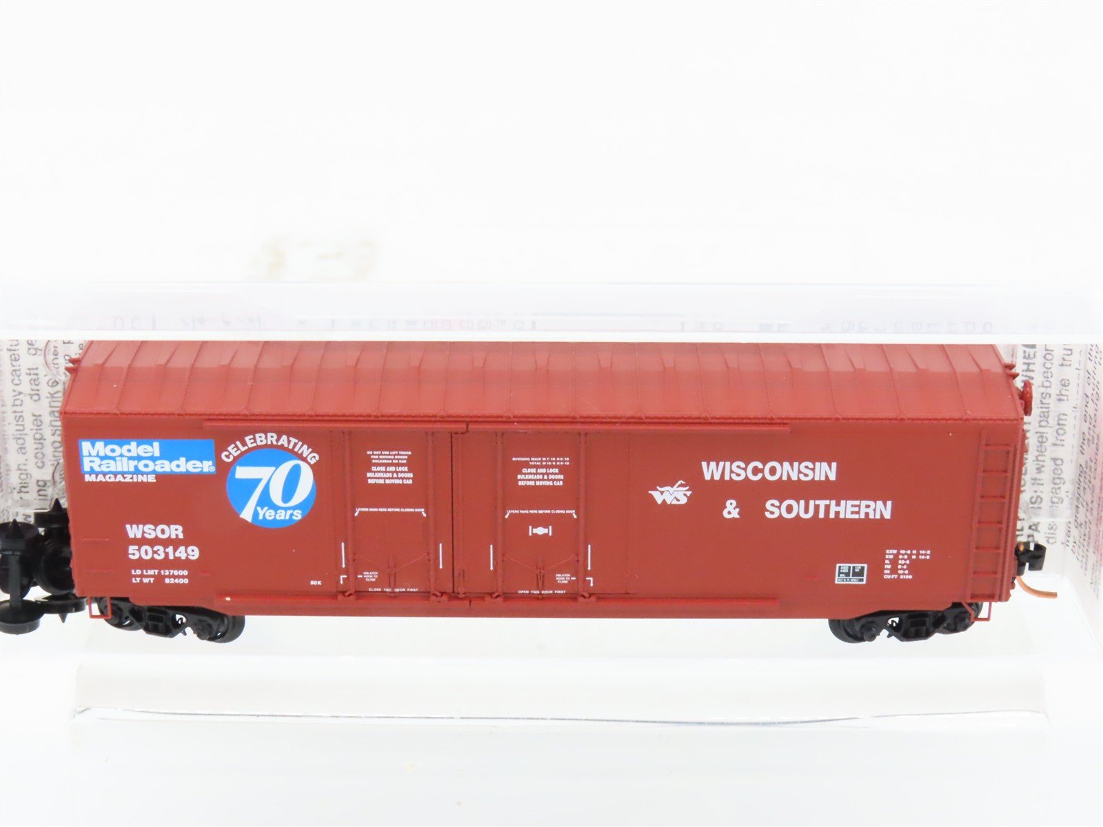 N Scale Micro-Trains MTL 75130 WSOR Model Railroader 70 Years 50' Boxcar #503149