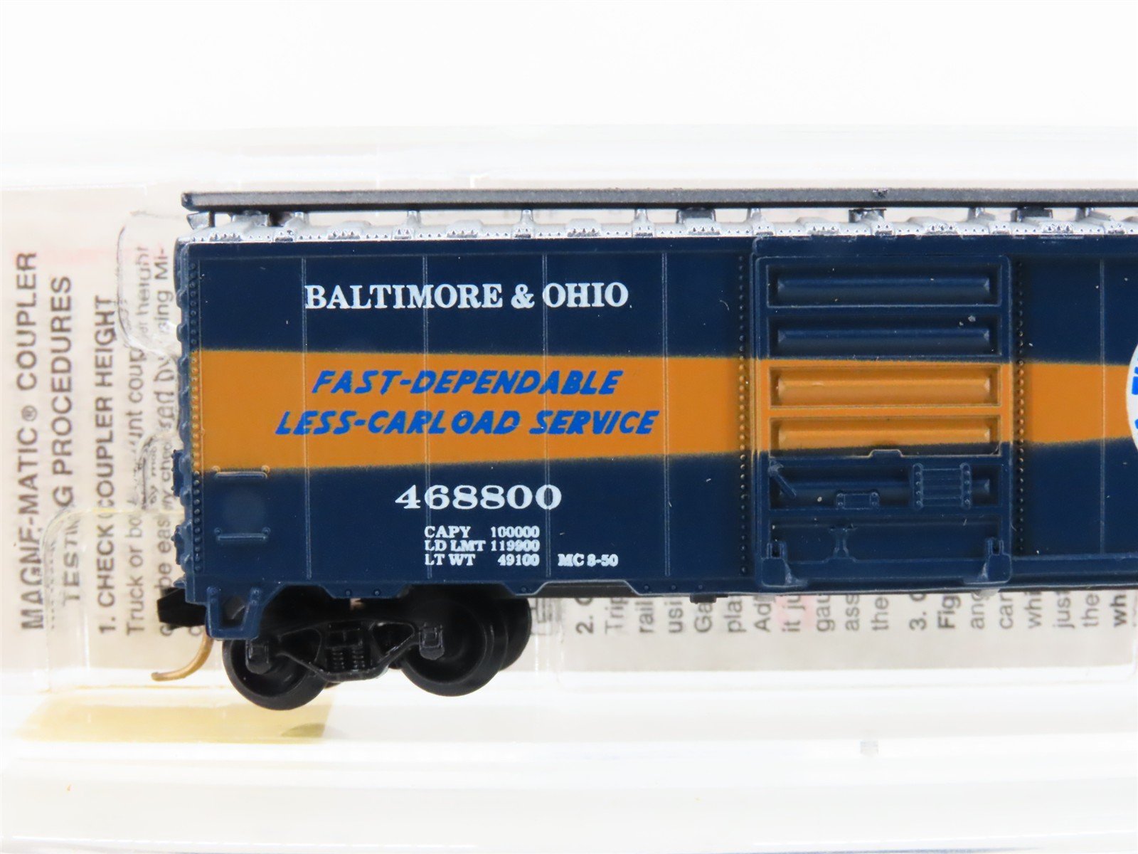 N Scale Micro-Trains MTL 20256 B&O Time Saver Service 40' Box Car #468800
