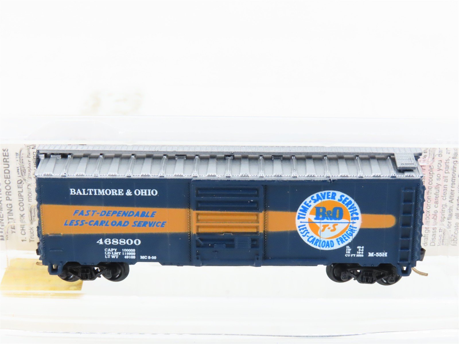 N Scale Micro-Trains MTL 20256 B&O Time Saver Service 40' Box Car #468800