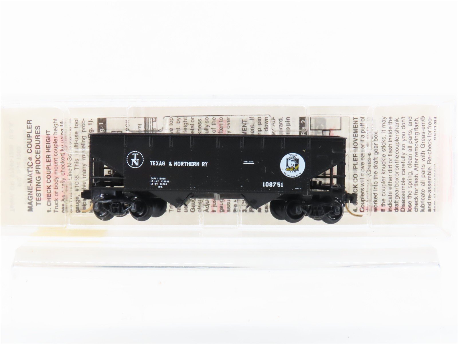 N Scale Micro-Trains MTL 55350 T&N The Pig Iron Route 2-Bay Open Hopper #108751