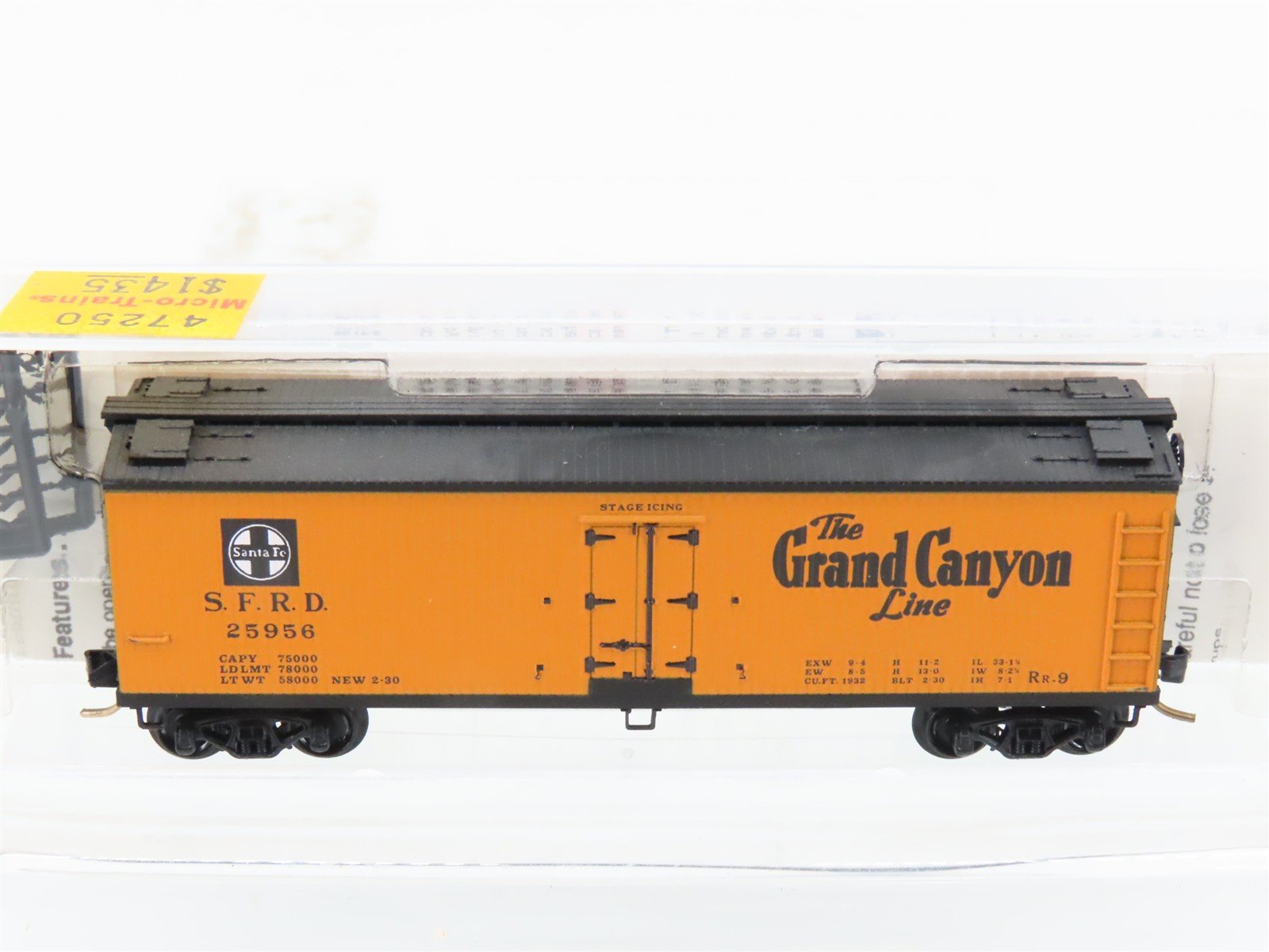 N Scale Micro-Trains MTL 47250 SFRD Santa Fe Grand Canyon 40' Reefer #25956