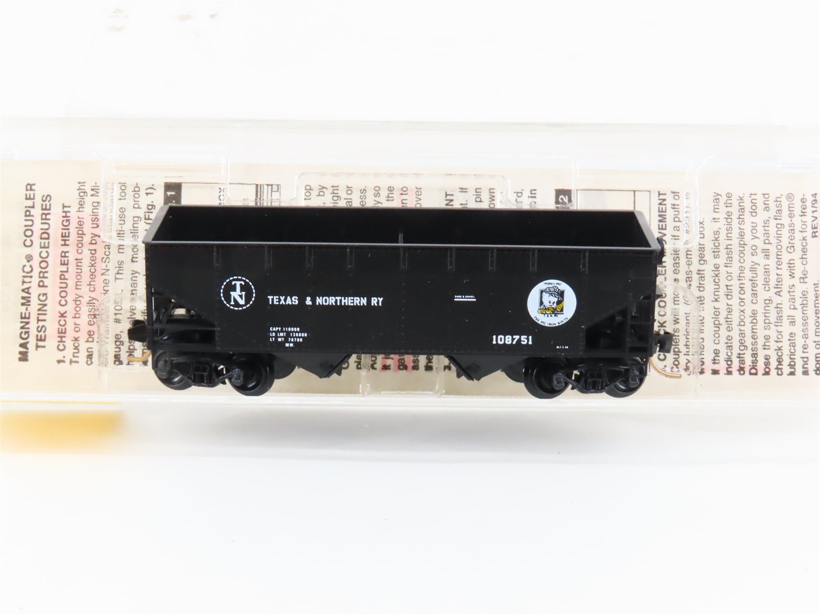 N Scale Micro-Trains MTL 55350 T&N The Pig Iron Route 2-Bay Open Hopper #108751