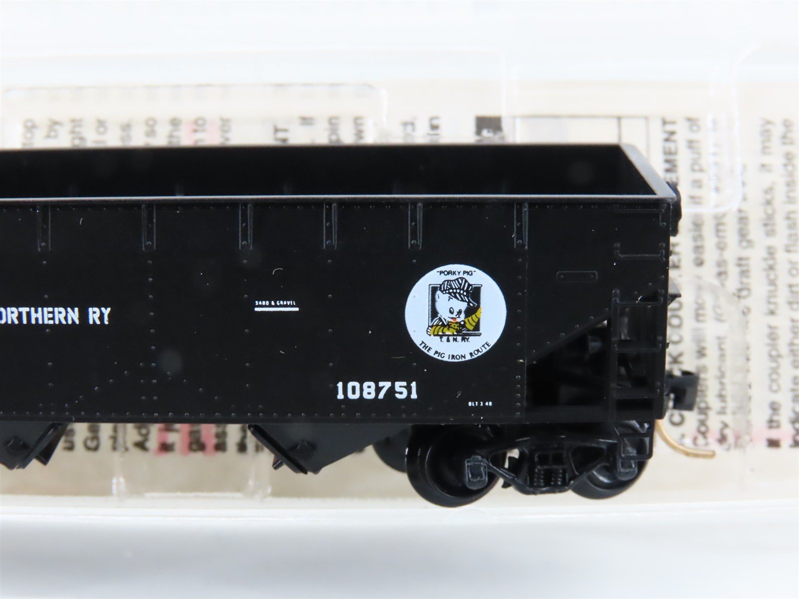 N Scale Micro-Trains MTL 55350 T&N The Pig Iron Route 2-Bay Open Hopper #108751