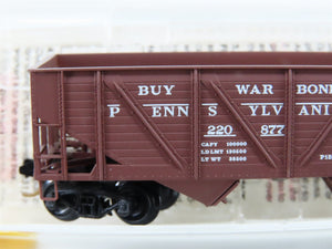 N Micro-Trains MTL 57100 PRR Pennsylvania War Bonds 2-Bay Open Hopper #220877
