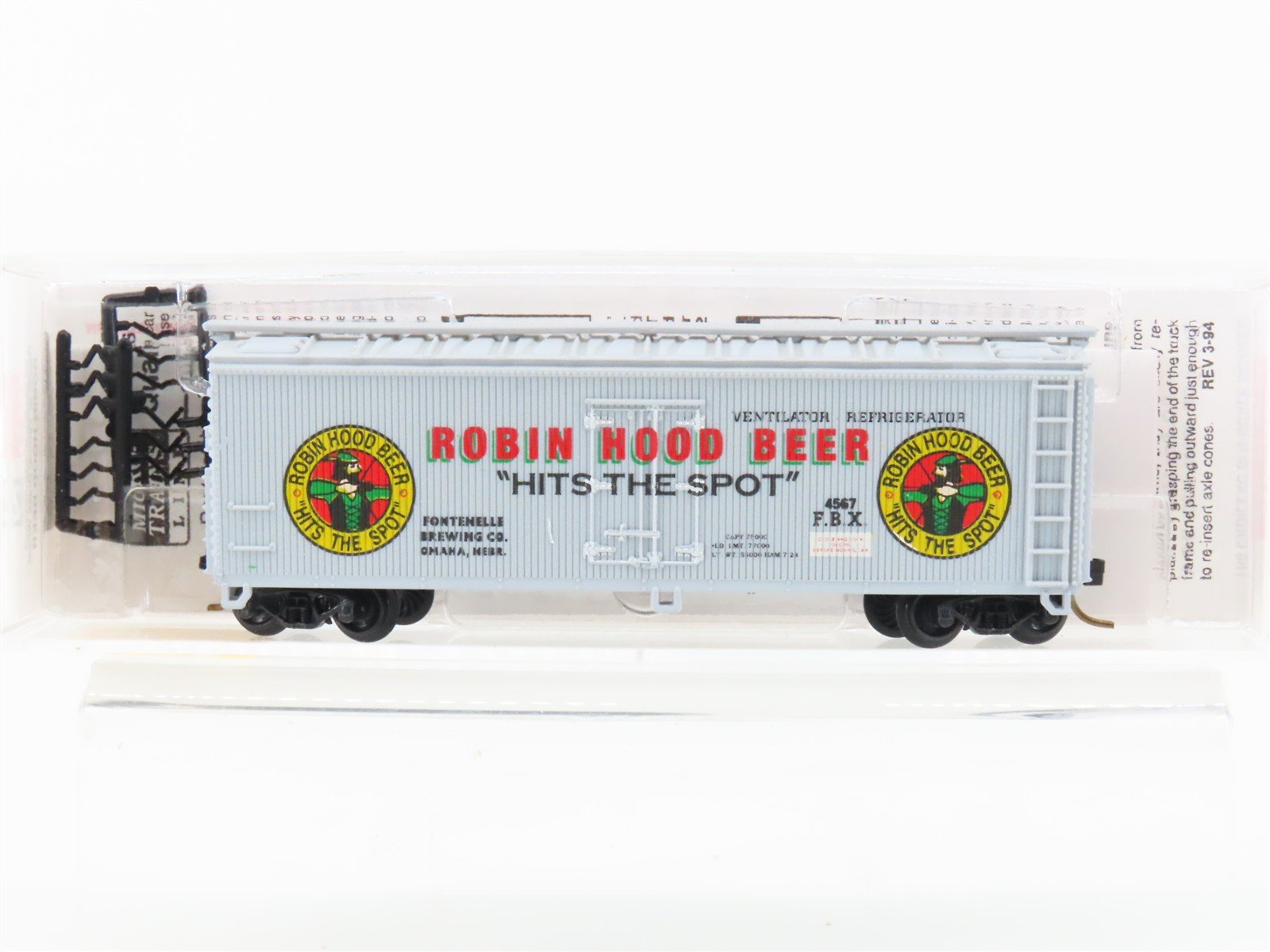 N Scale Micro-Trains MTL 49450 FBX Robin Hood Beer 40' Wood Reefer #4567