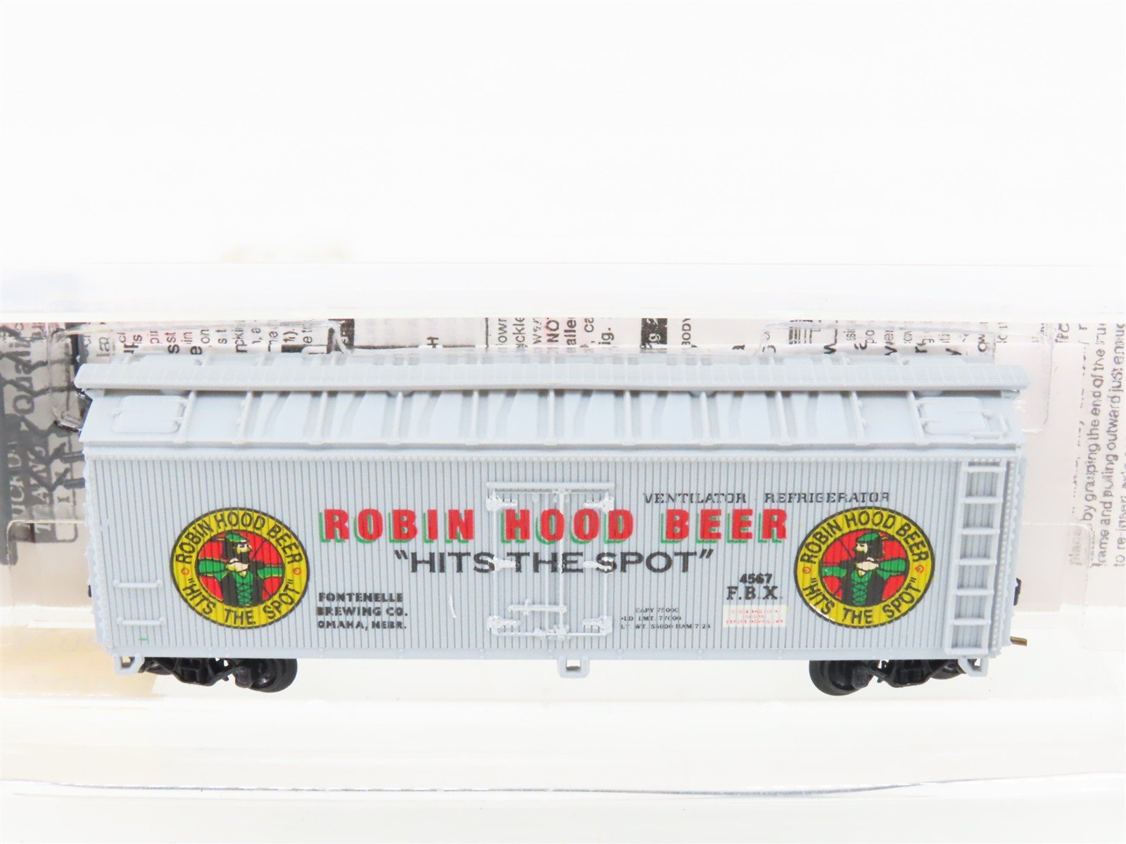 N Scale Micro-Trains MTL 49450 FBX Robin Hood Beer 40' Wood Reefer #4567