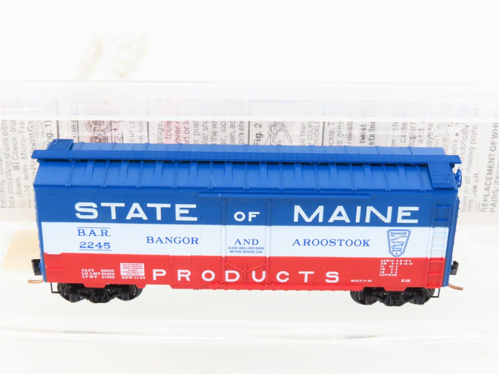 N Scale Micro-Trains MTL 21020 BAR State Of Maine 40' Plug Door Box Car #2245