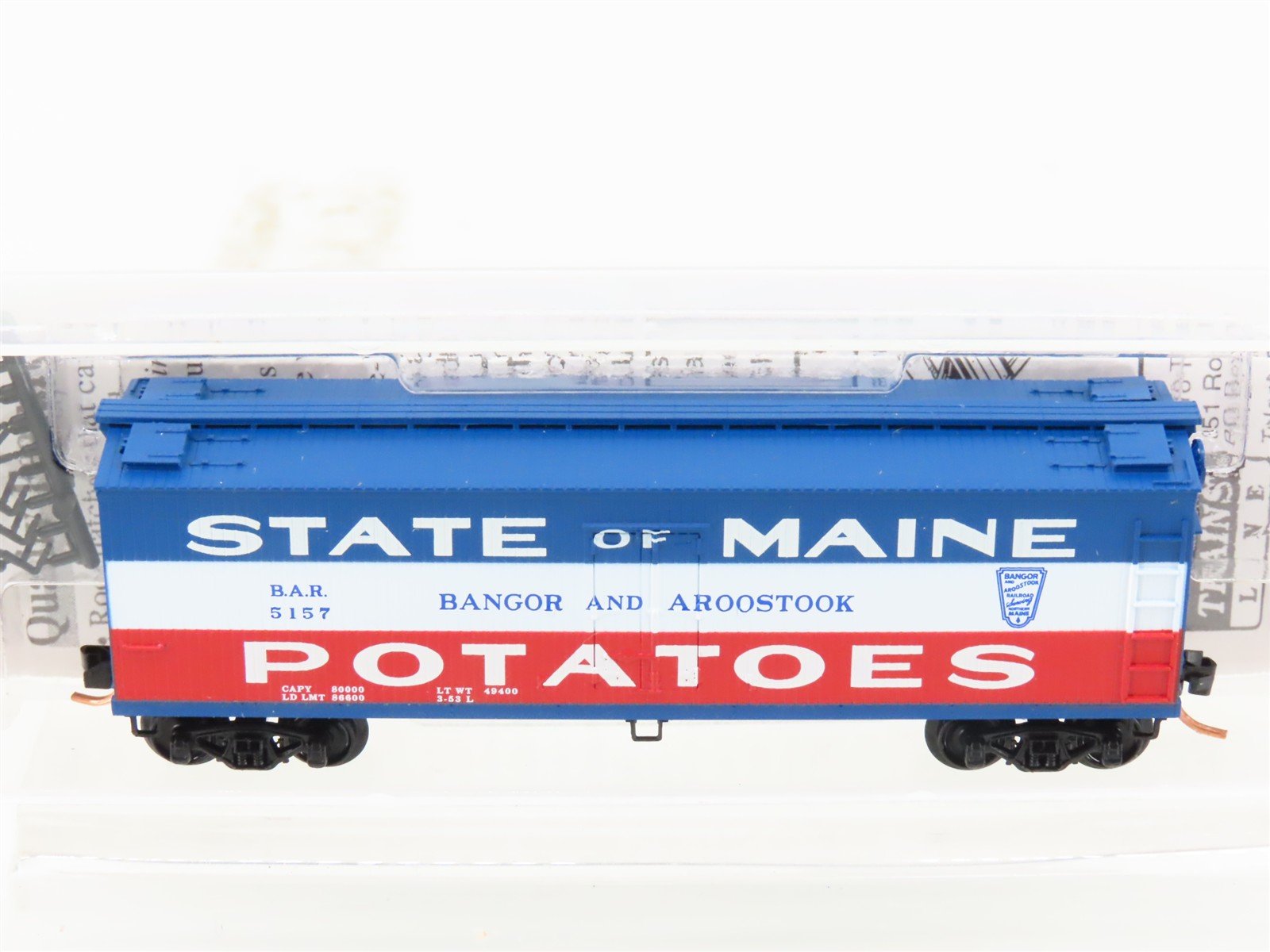 N Scale Micro-Trains MTL NSC 5-04 BAR State Of Maine 40' Wood Reefer #5157