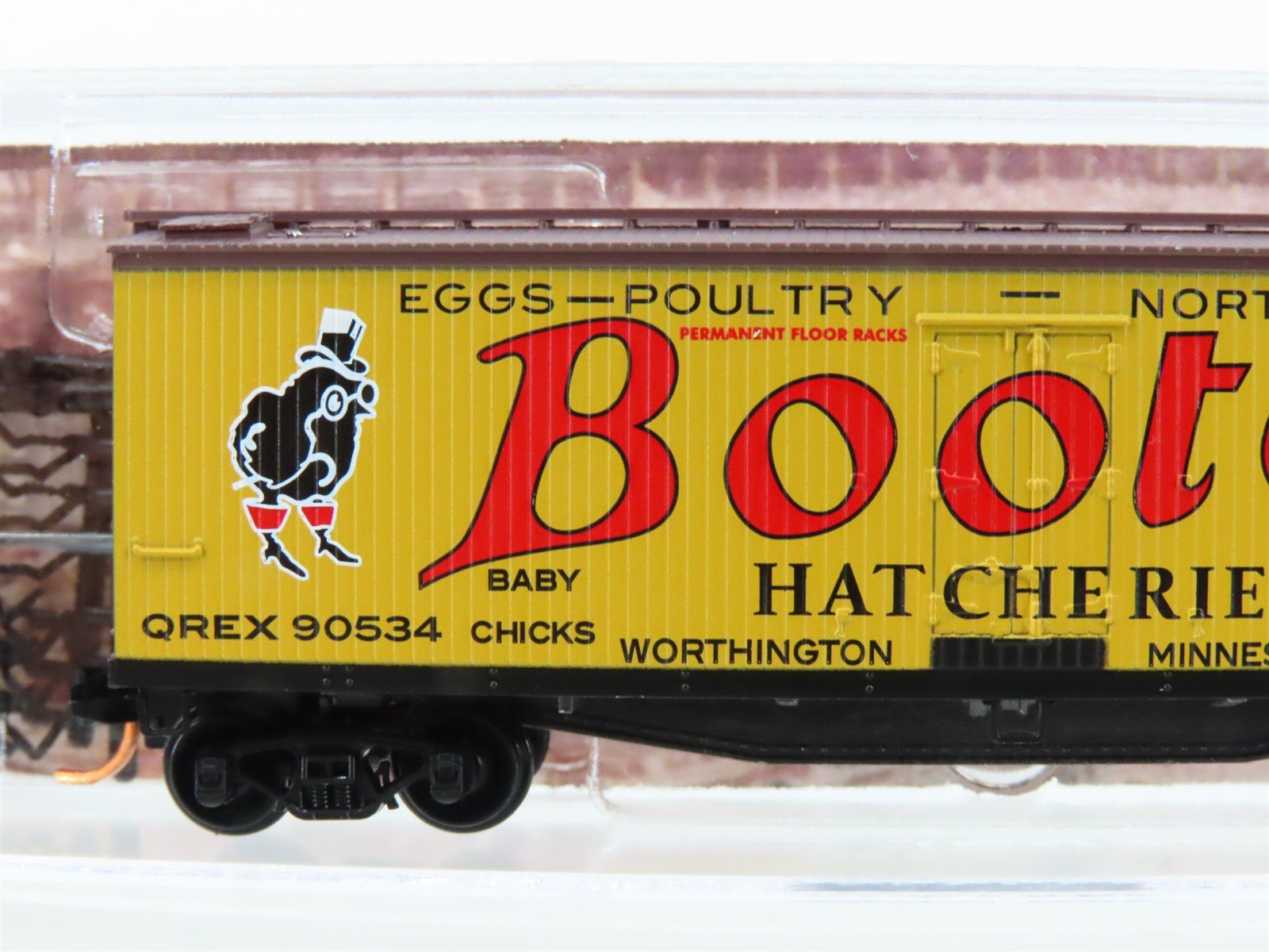 N Scale Micro-Trains MTL 04900620 QREX Boote's Hatcheries 40' Reefer #90534
