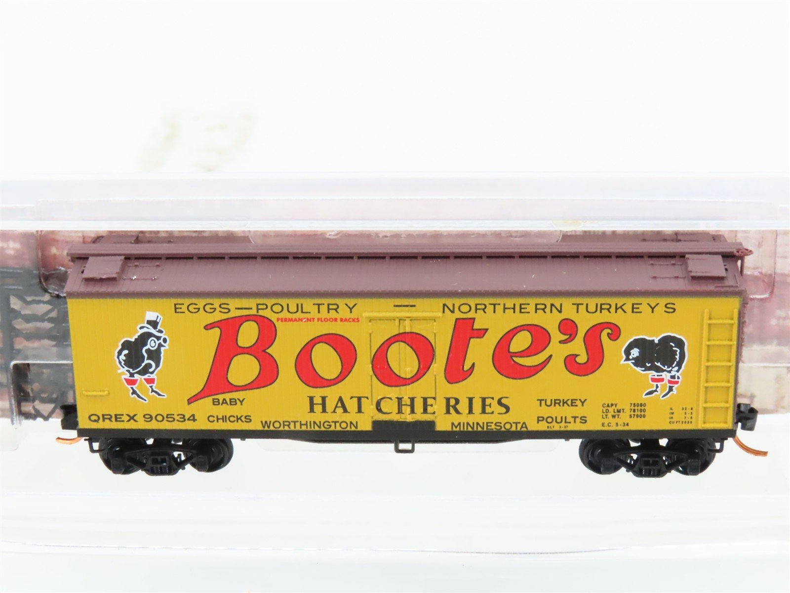 N Scale Micro-Trains MTL 04900620 QREX Boote's Hatcheries 40' Reefer #90534