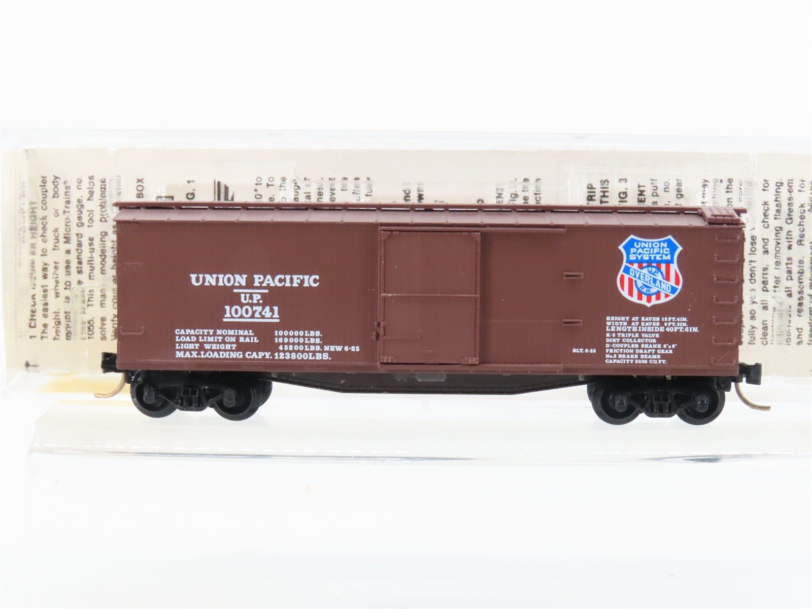 N Scale Micro-Trains MTL 39010 UP Union Pacific Overland 40' Box Car #100741