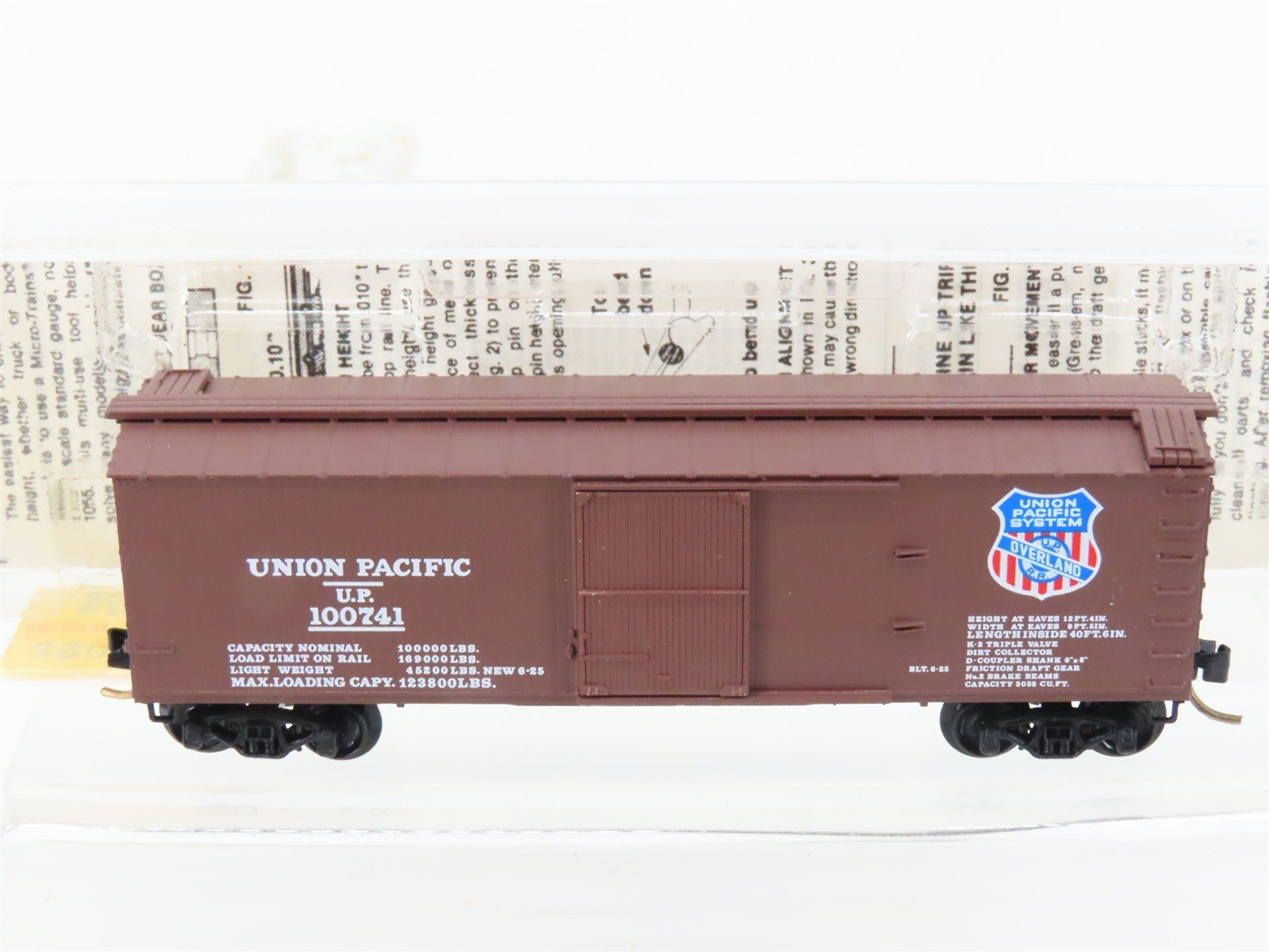 N Scale Micro-Trains MTL 39010 UP Union Pacific Overland 40' Box Car #100741