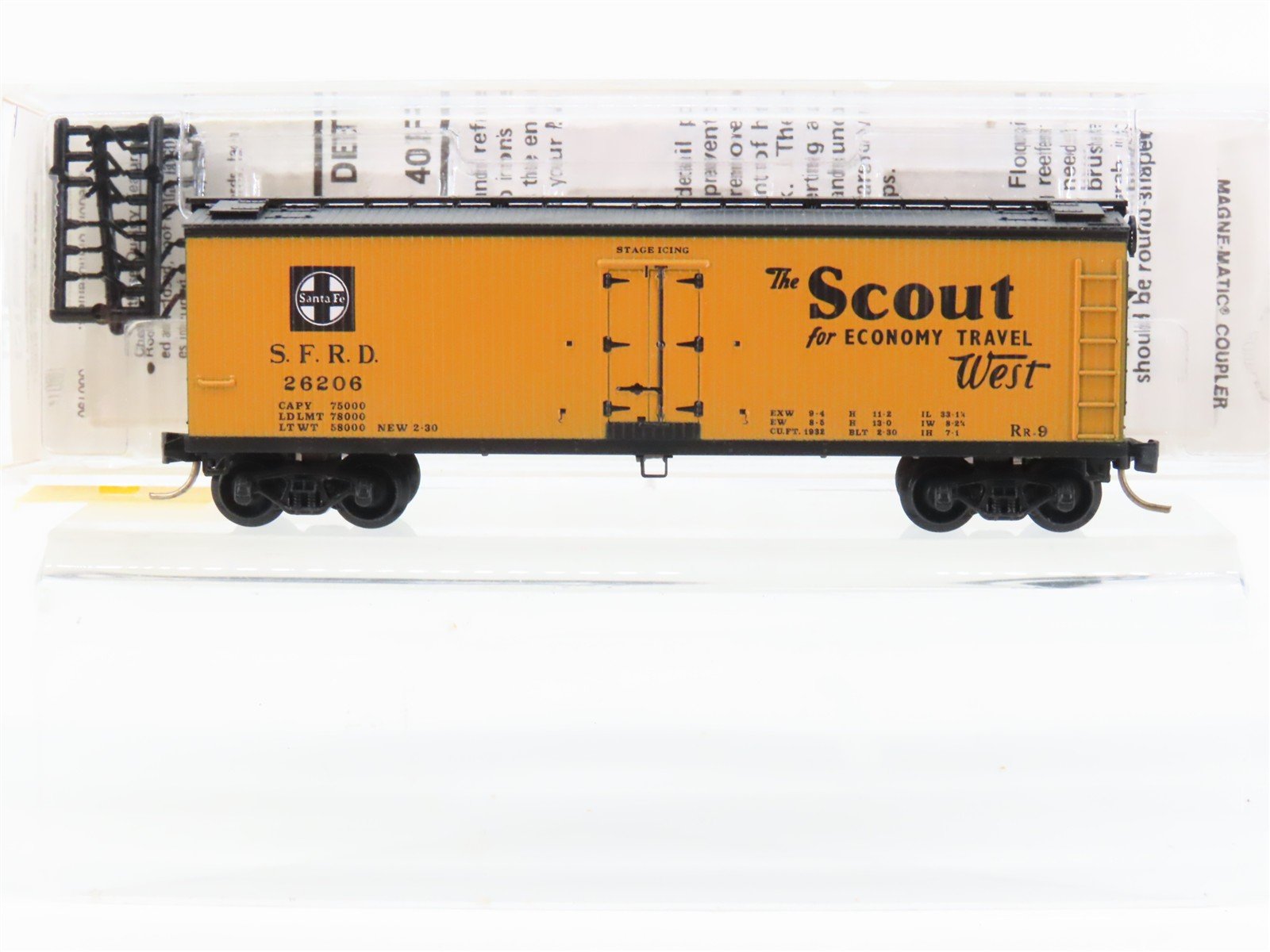 N Scale Micro-Trains MTL 47220 SFRD Santa Fe The Scout 40' Wood Reefer #26206