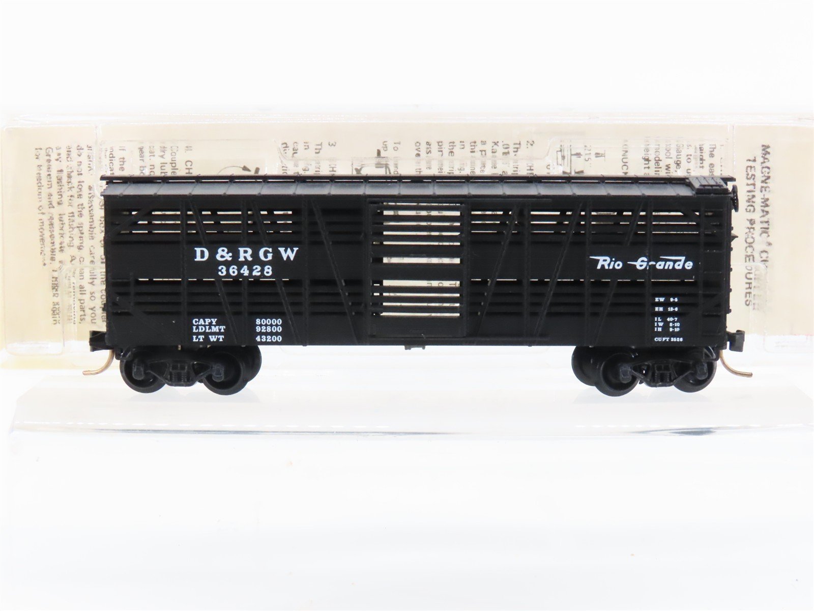 N Kadee Micro-Trains MTL 35090 D&RGW Rio Grande 40' Despatch Stock Car #36428