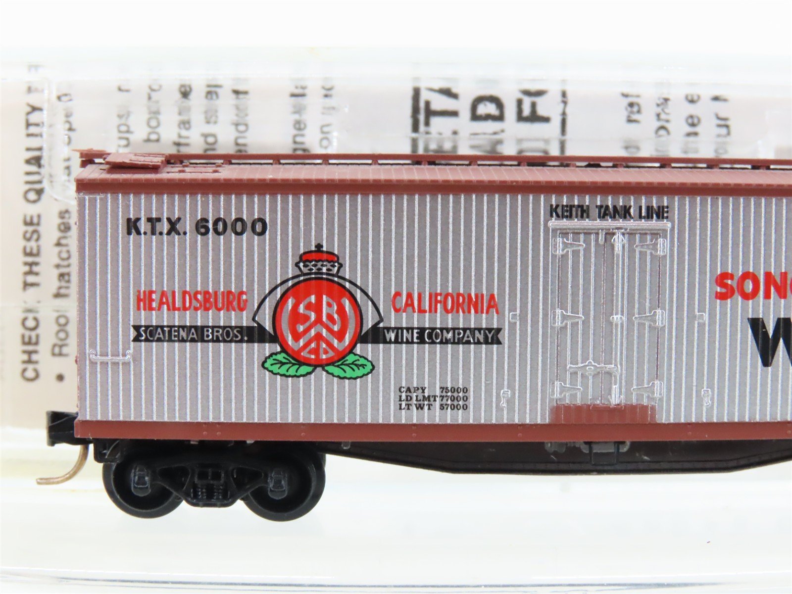 N Scale Kadee Micro-Trains MTL 49070 KTX Scatena Bros. Wine Co. 40' Reefer #6000