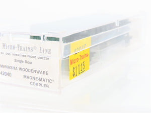 N Scale Micro-Trains MTL 42040 Menasha Woodenware 40' Single Door Box Car #224