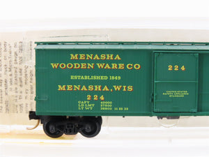 N Scale Micro-Trains MTL 42040 Menasha Woodenware Co. 40' Wood Box Car #224