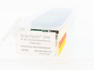 N Scale Micro-Trains MTL 42040 Menasha Woodenware Co. 40' Wood Box Car #224