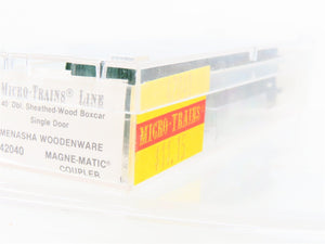 N Scale Micro-Trains MTL 42040 Menasha Woodenware Co. 40' Wood Box Car #224