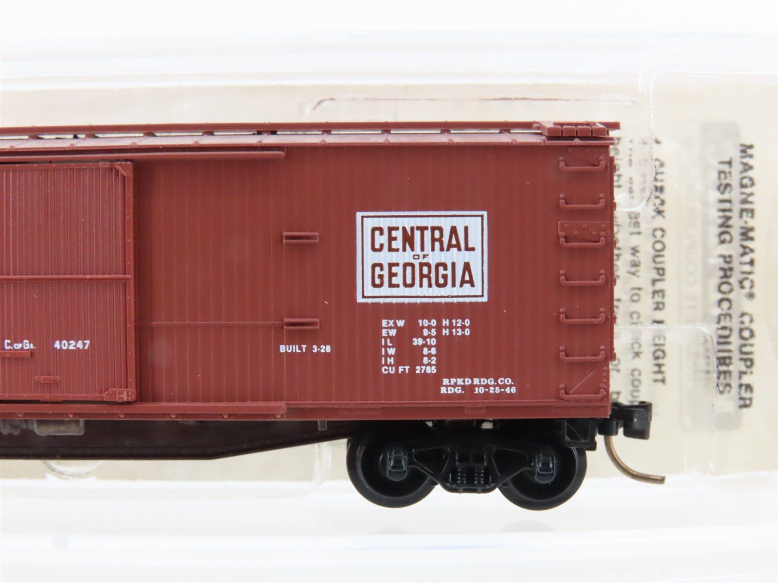 N Scale Micro-Trains MTL 39150 CG Central of Georgia 40' Wood Box Car #40247