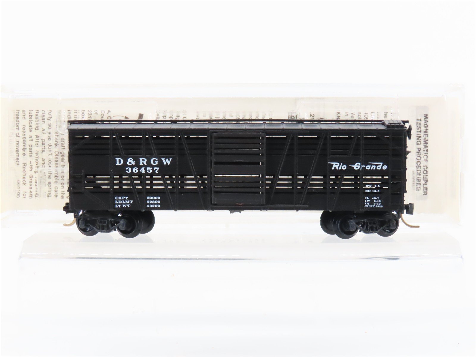 N Scale Micro-Trains MTL 35090 D&RGW Rio Grande 40' Despatch Stock Car #36457
