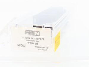 N Scale Micro-Trains MTL 57060 WAB Wabash 2-Bay Composite Side Open Hopper 39157