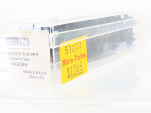 N Scale Micro-Trains MTL 57060 WAB Wabash 2-Bay Composite Side Open Hopper 39157