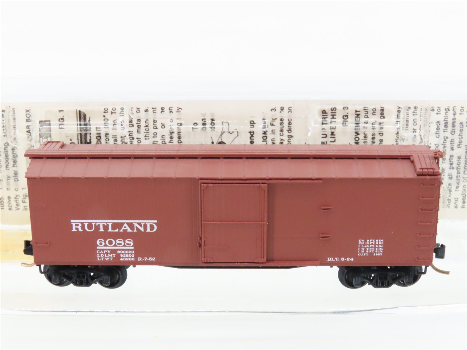 N Scale Micro-Trains MTL 39130 RUT Rutland 40' Single Door Wood Box Car #6088
