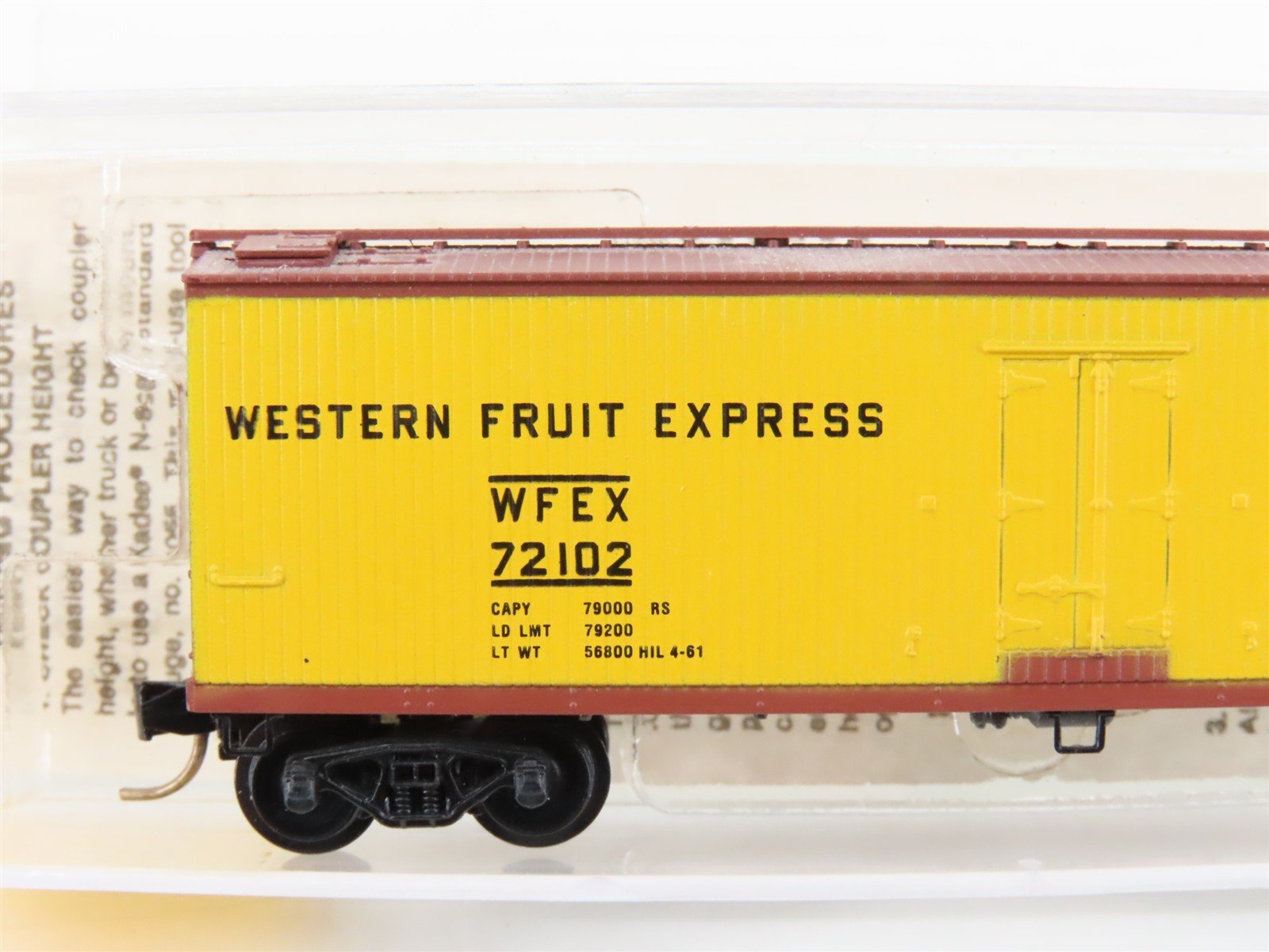N Kadee Micro-Trains MTL 42080 WFEX GN Western Fruit Express 40' Box Car #72102