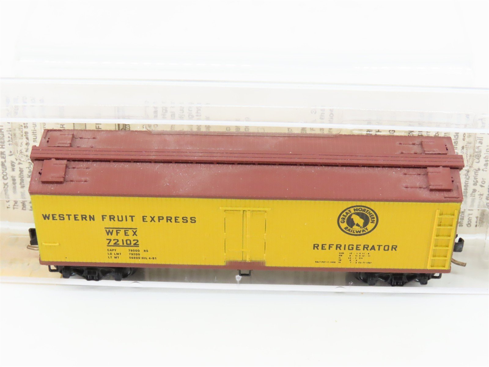 N Kadee Micro-Trains MTL 42080 WFEX GN Western Fruit Express 40' Box Car #72102