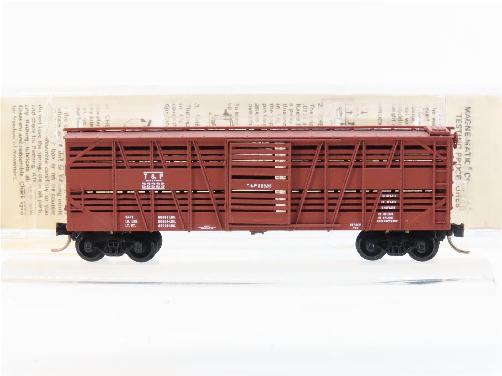 N Scale Kadee Micro-Trains MTL 35110 T&P Texas & Pacific 40' Stock Car #22225