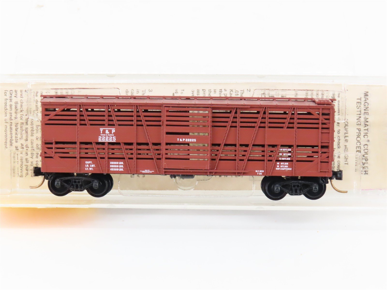 N Scale Kadee Micro-Trains MTL 35110 T&P Texas & Pacific 40' Stock Car #22225