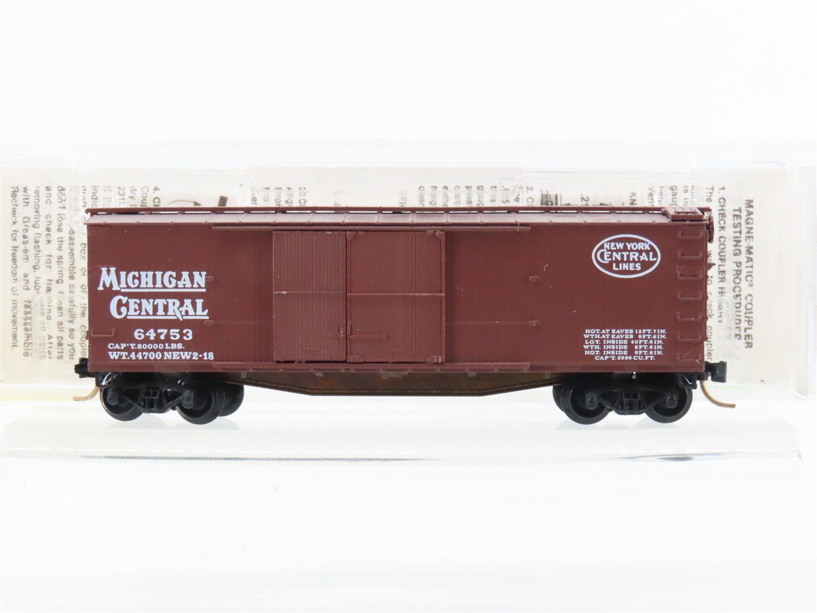 N Scale Kadee Micro-Trains MTL 43060 NYC Michigan Central 40' Reefer #64753