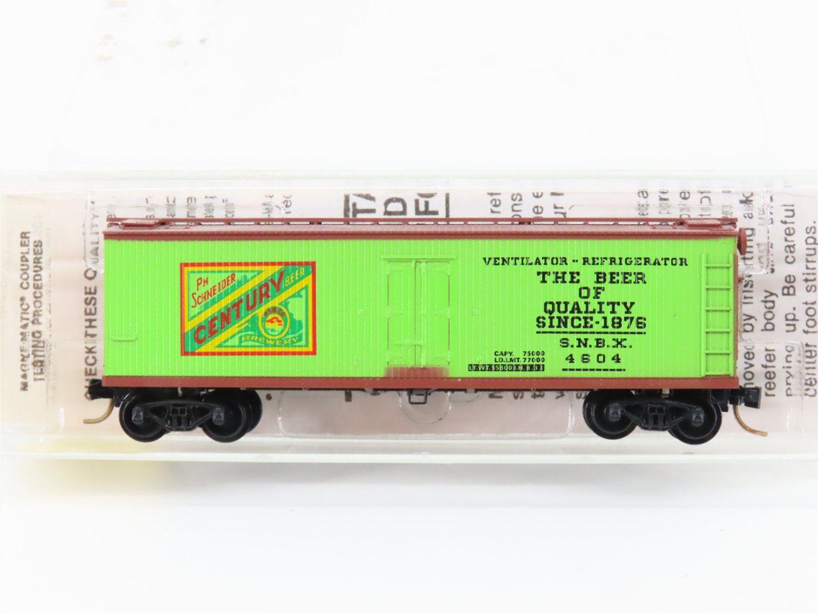 N Scale Kadee Micro-Trains MTL 47090 SNBX Century Beer 40' Wood Reefer #4604