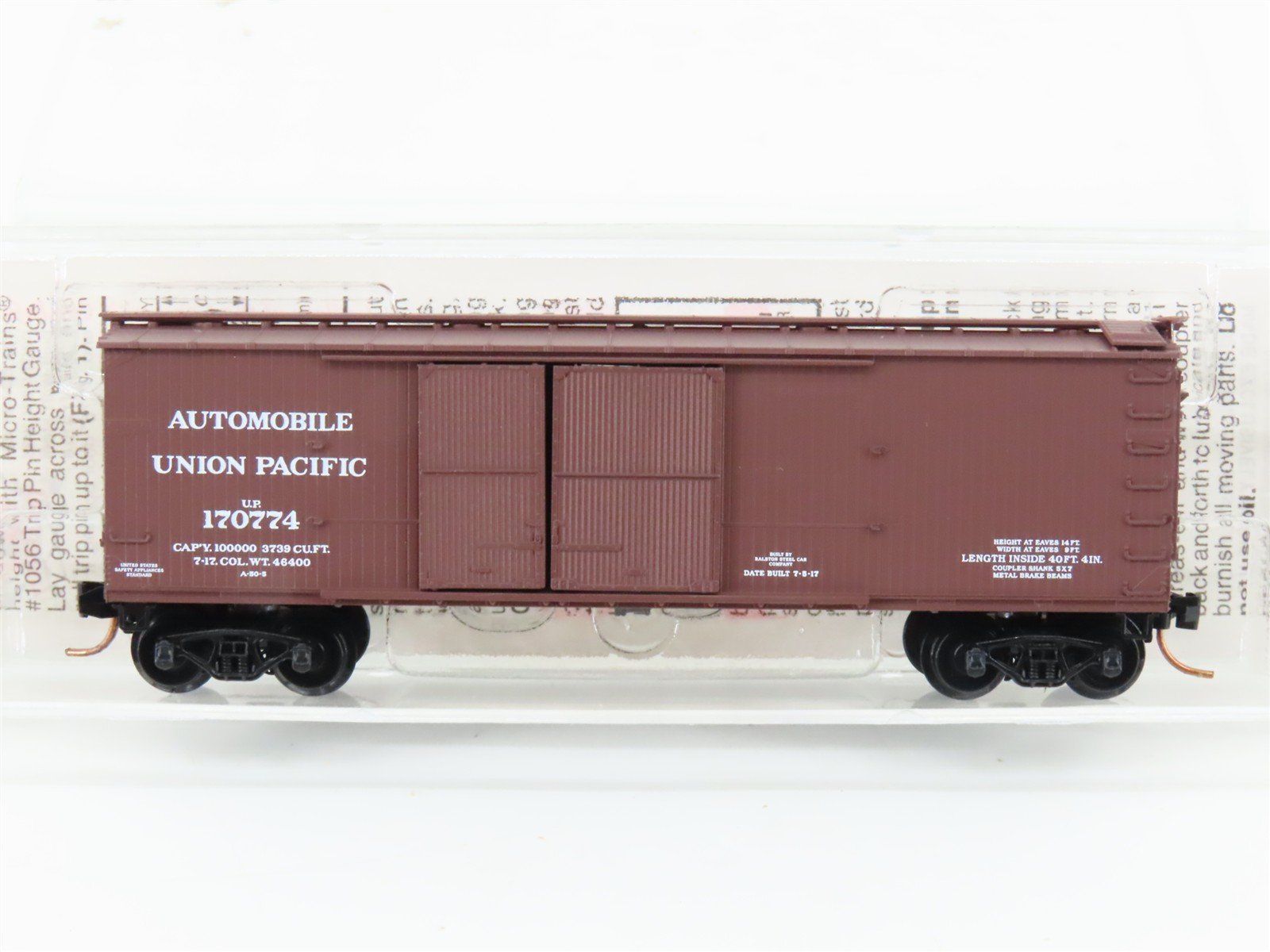 N Scale Micro-Trains MTL 41010 UP Union Pacific 40' Automobile Box Car #170774