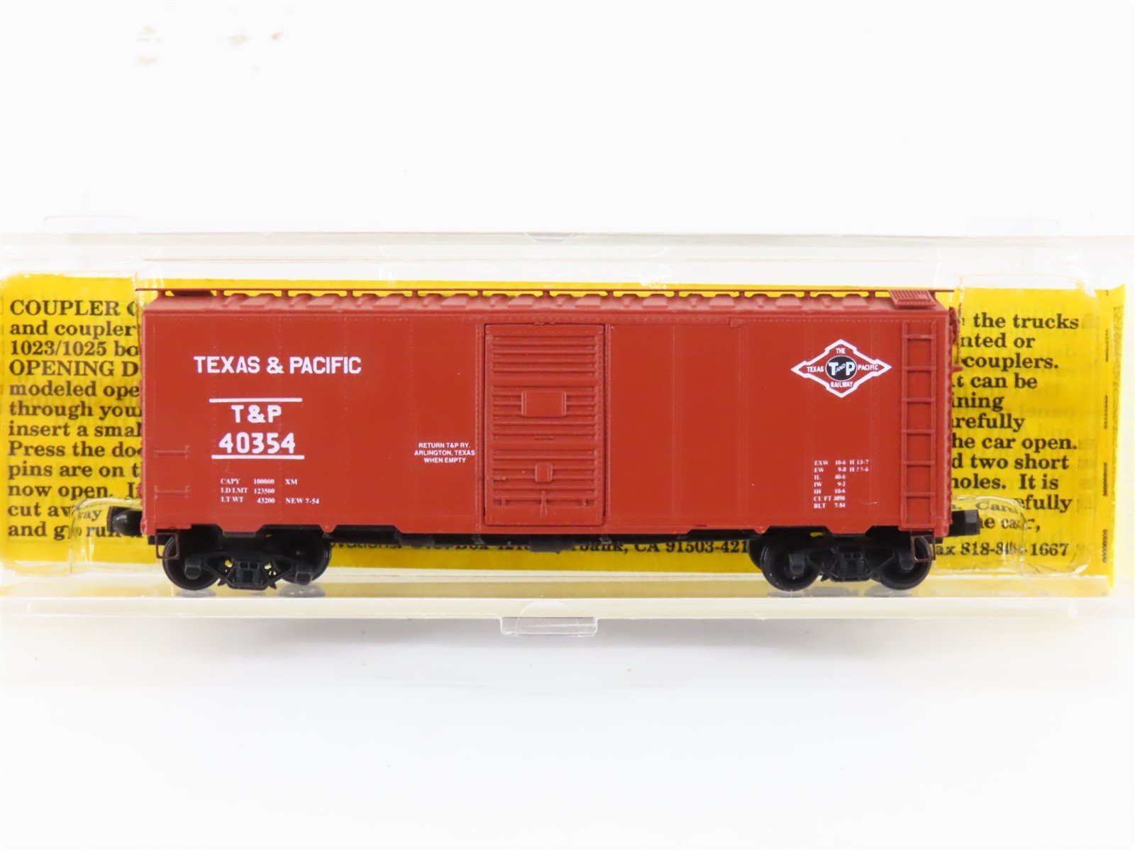 N Scale Deluxe Innovations 142001 T&P Texas & Pacific AAR 40' Box Car #40354