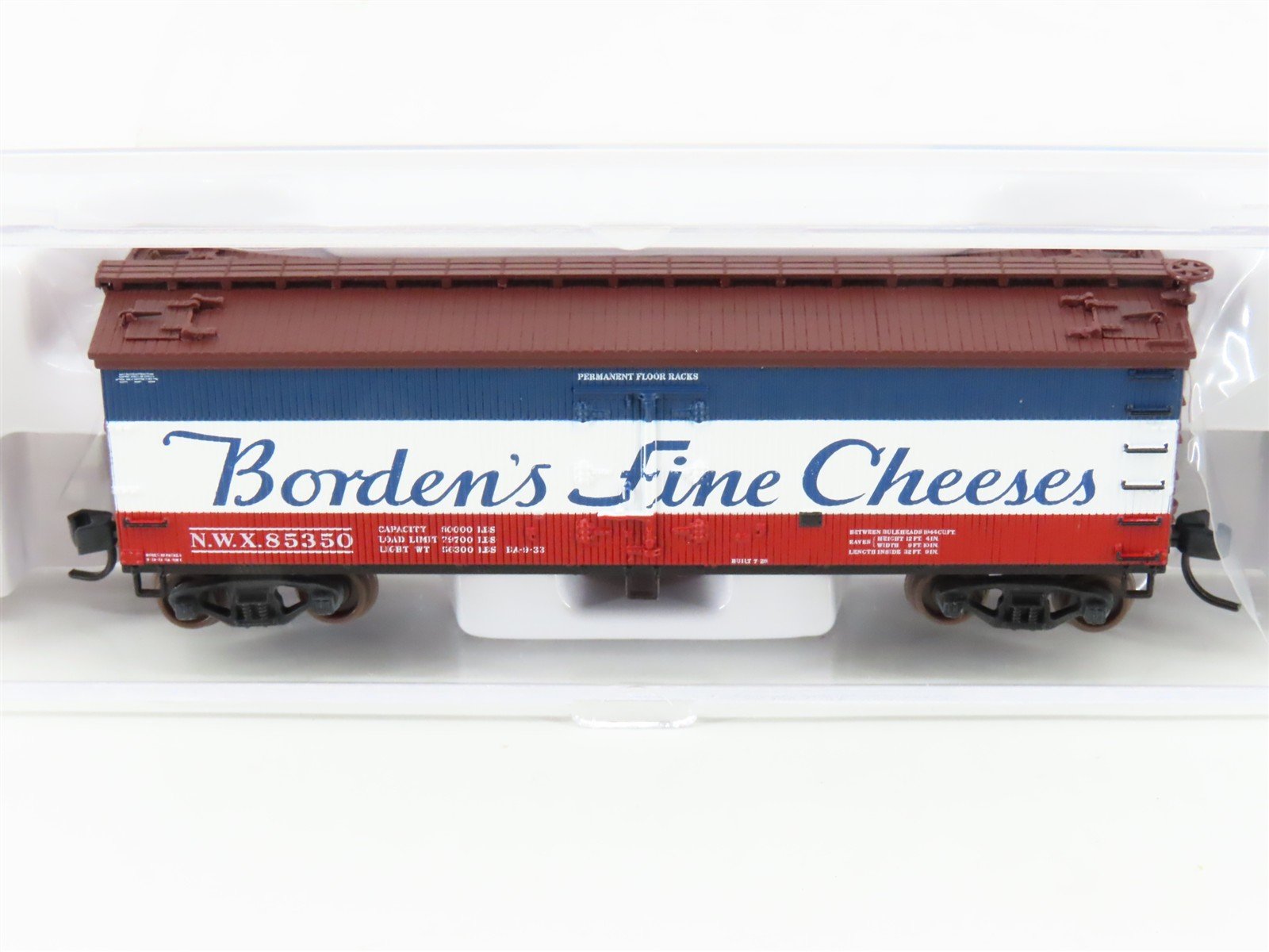 N Scale Atlas 41481 NWX Borden's Fine Cheeses 40' Wood Reefer #85350