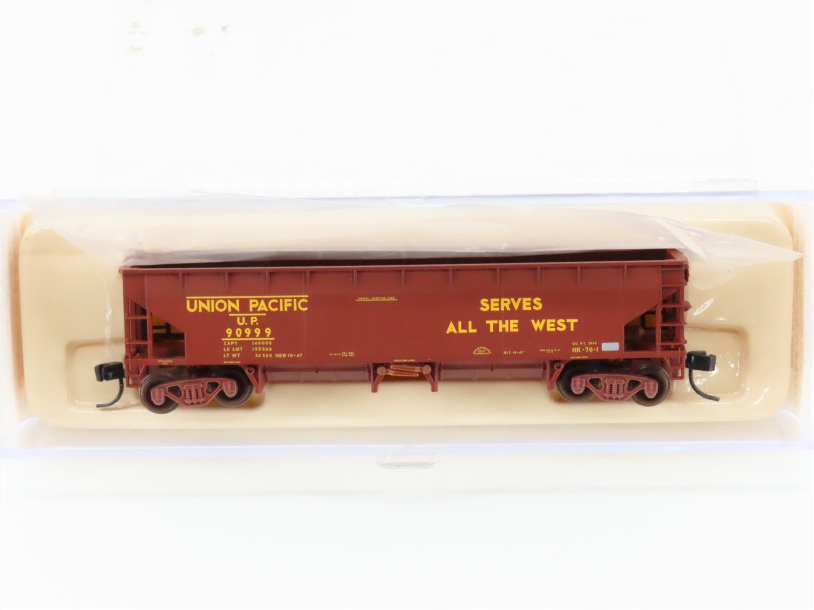 N Scale Atlas 34776-6 UP Union Pacific 70-Ton Hart Ballast Hopper #90999