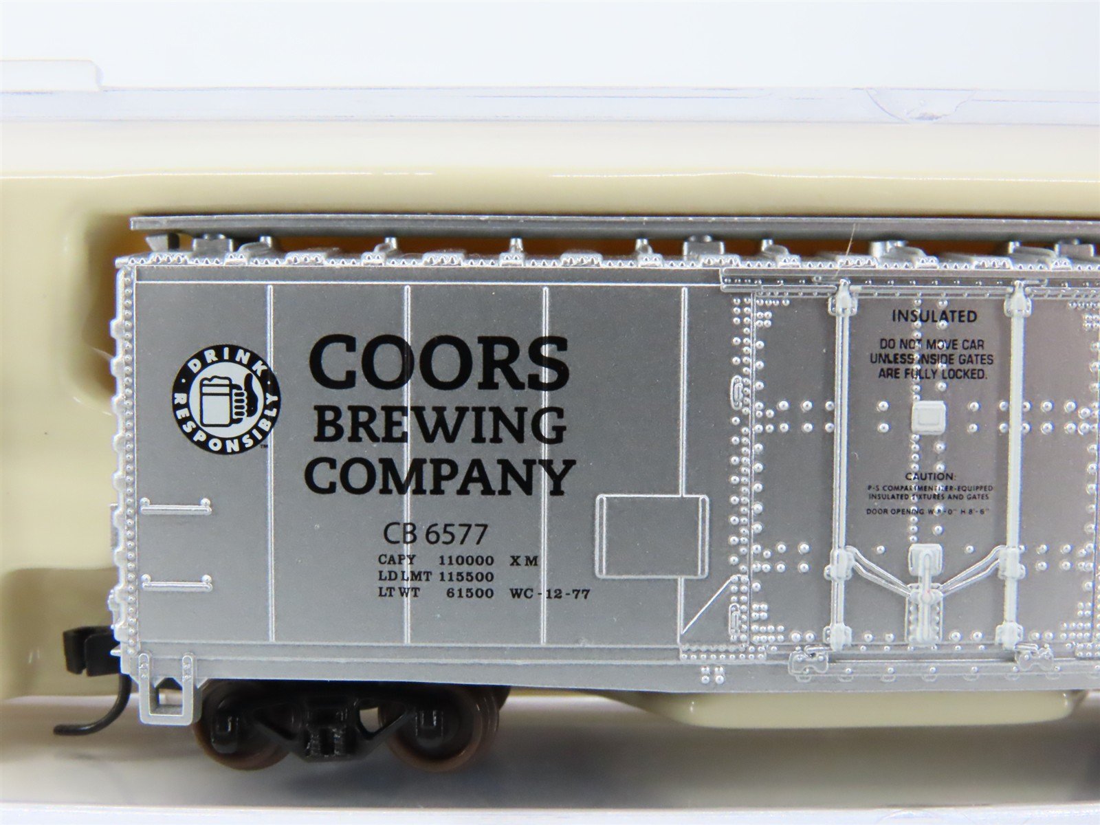 N Scale Atlas NSC-ATL07-10 CB Coors Light Single Plug Door Box Car #6577