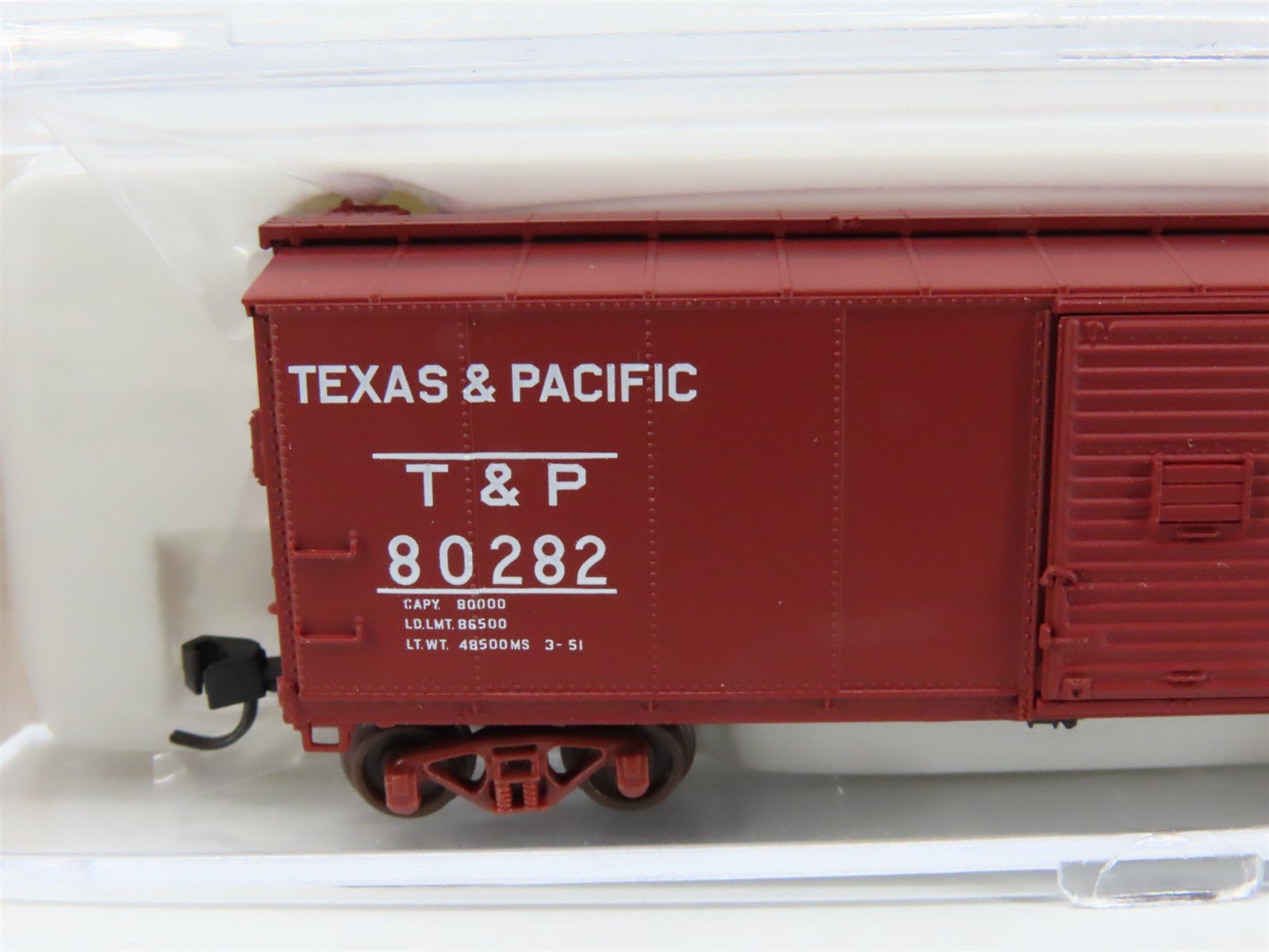 N Scale Atlas 45820 T&P Texas & Pacific Steel Single Door Box Car #80282