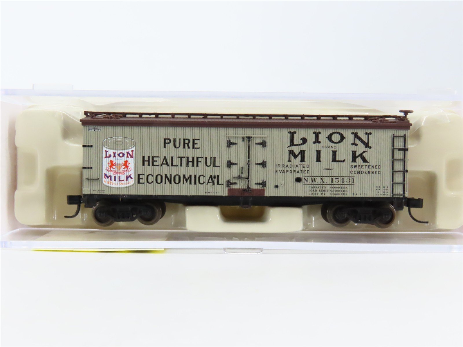 N Scale Atlas 41534 NWX Lion Milk 40' Wood Reefer #15431
