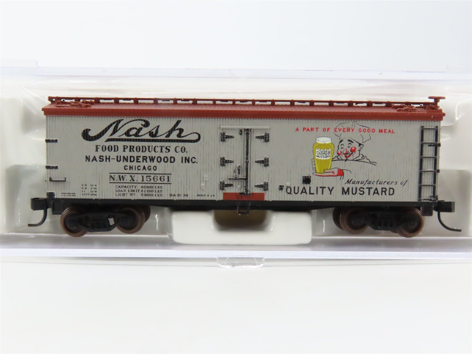 N Scale Atlas 41505 NWX Nash Food Products 40' Reefer #15661
