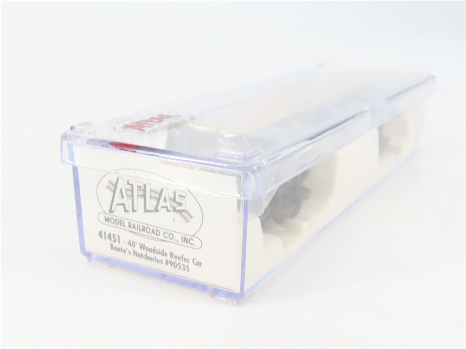 N Scale Atlas 41451 QREX Boote's Hatcheries 40' Woodside Reefer #90535
