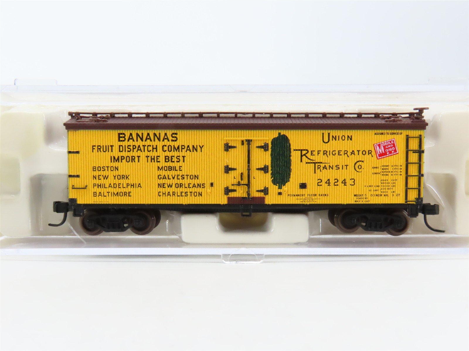 N Scale Atlas 41405 URTC Fruit Dispatch Company 40' Woodside Reefer #24243