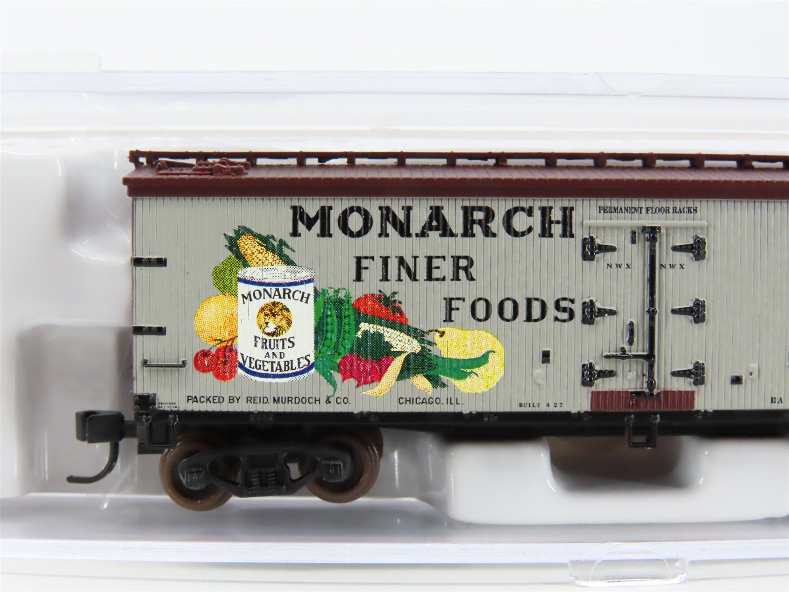 N Scale Atlas 41489 NWX Monarch Foods 40' Wood Reefer #14250